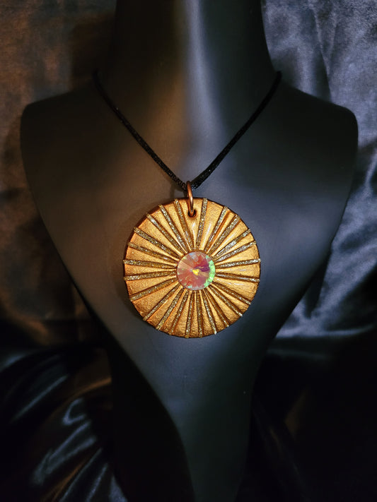 Diamond Sun DNA Pendant Necklace